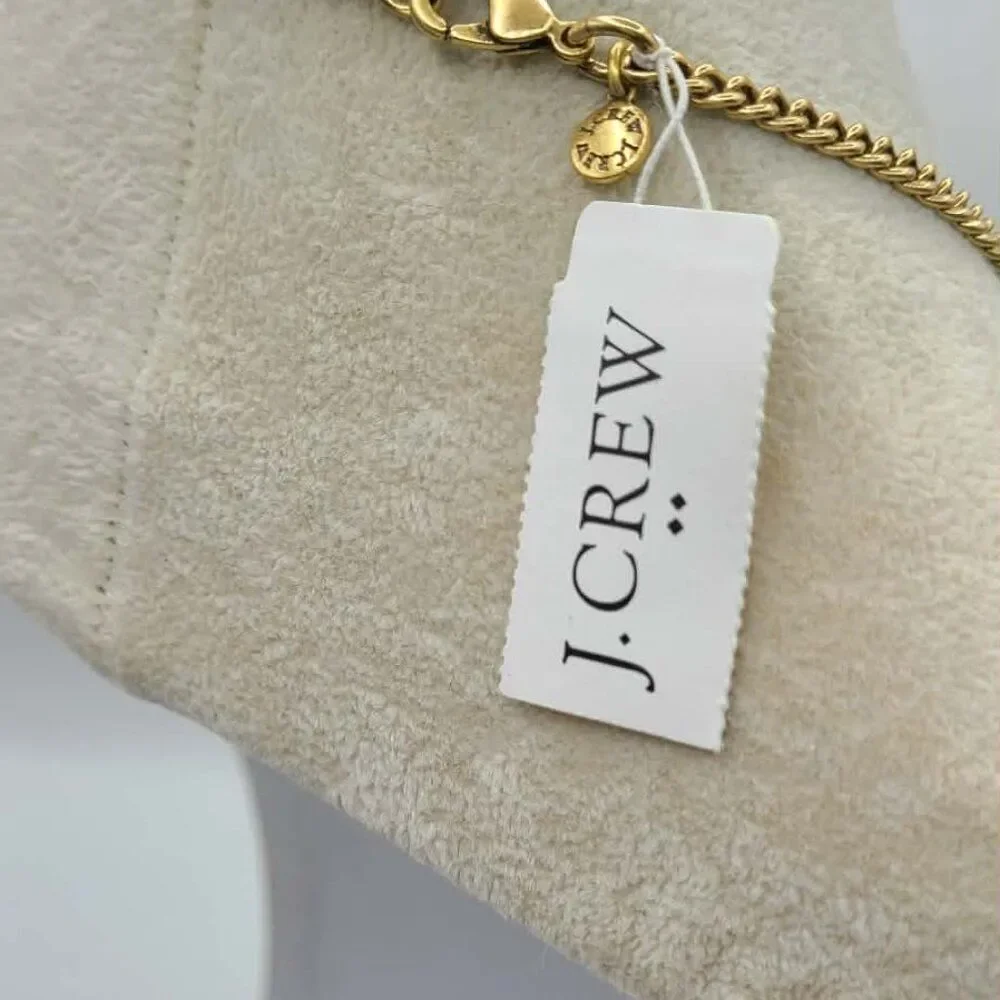 J Crew Factory Gray Yellow Resin Clear Crystal Statement Necklace NWT! NEW!